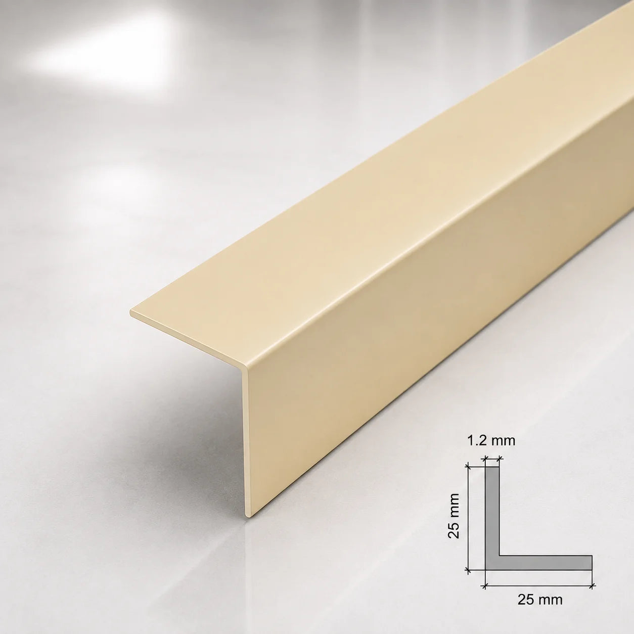 Edge Protector Ivory PVC Plastic Corner Angle Trim 90° In 25 X 25 MM