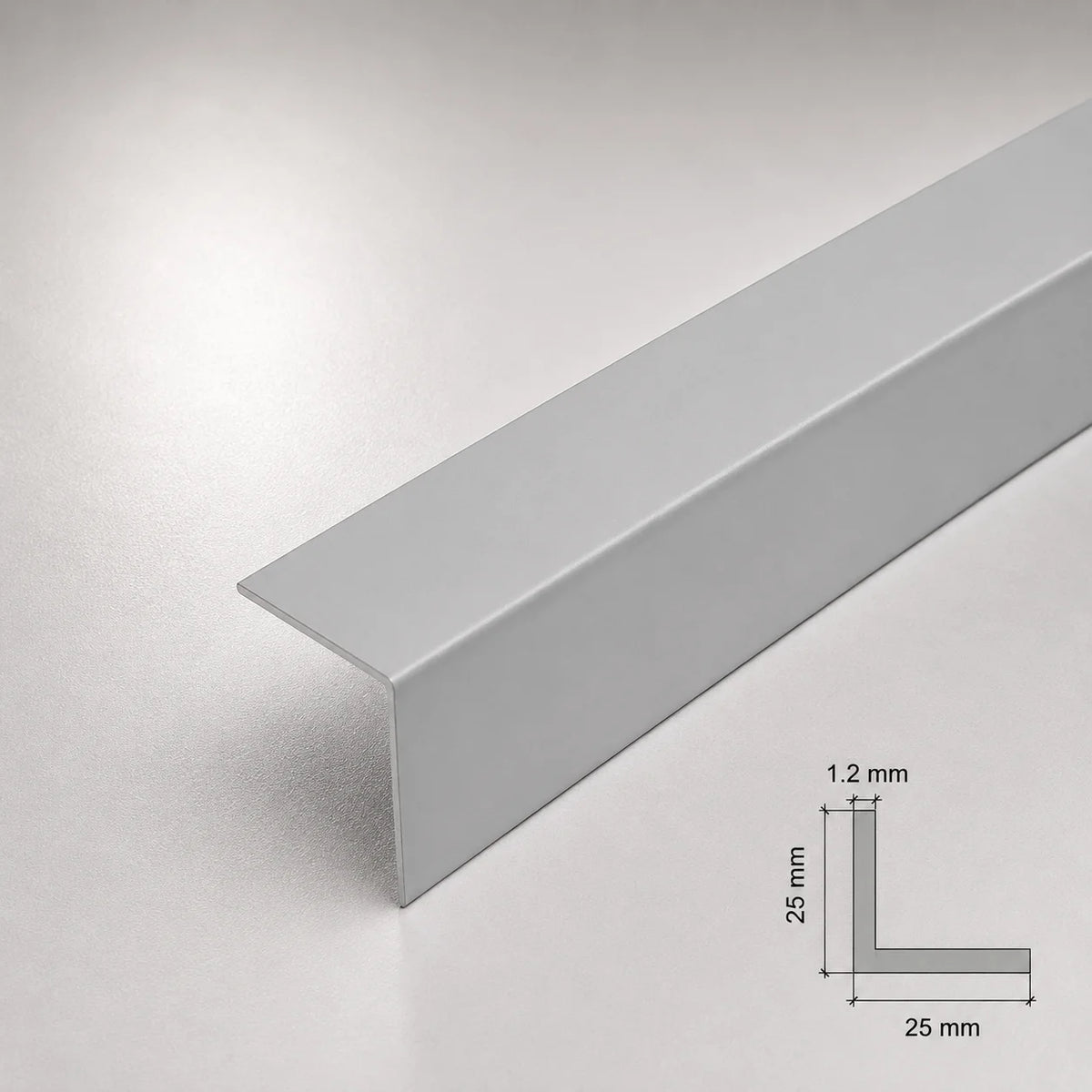 Equal & Unequal Edge Protector Light Grey PVC Plastic Corner Angle Trim 90° In 25 X 25 MM