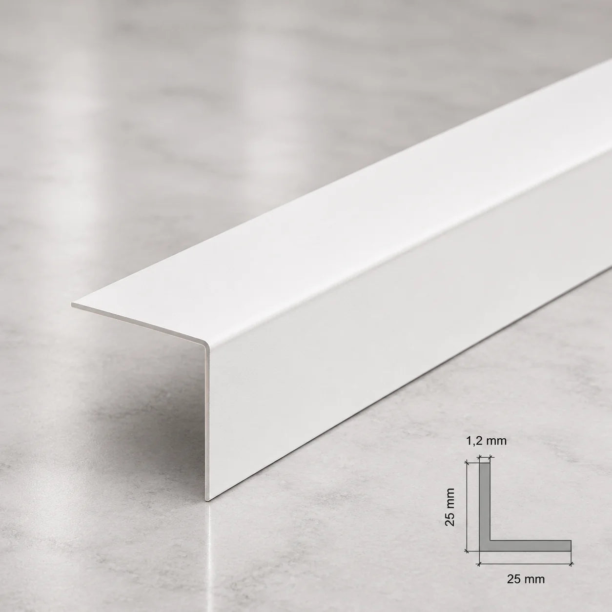 Equal & Unequal Edge Protector White PVC Plastic Corner Angle Trim 90° In 25 X 25 MM