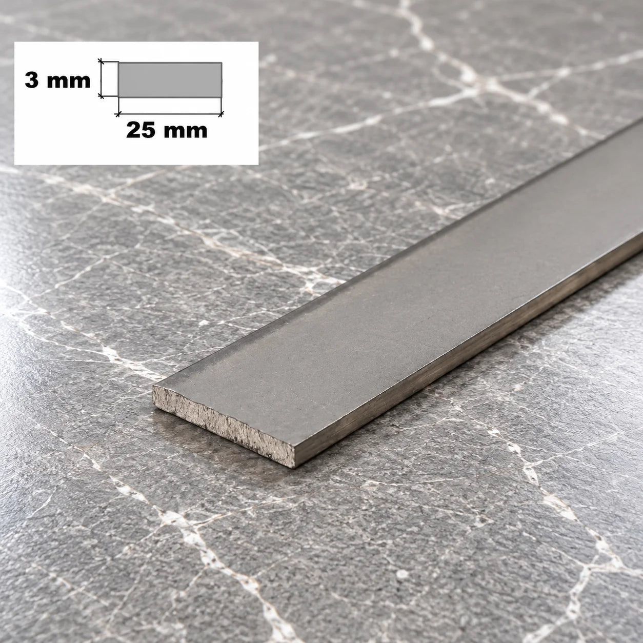 Flat Bar Plate Stainless Steel 304 Grade In 25 X 3 MM