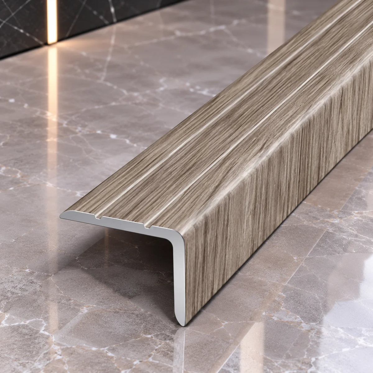 25x20mm Wood Effect Stair Nosing Trim for Step Edges in Antique Oak Color