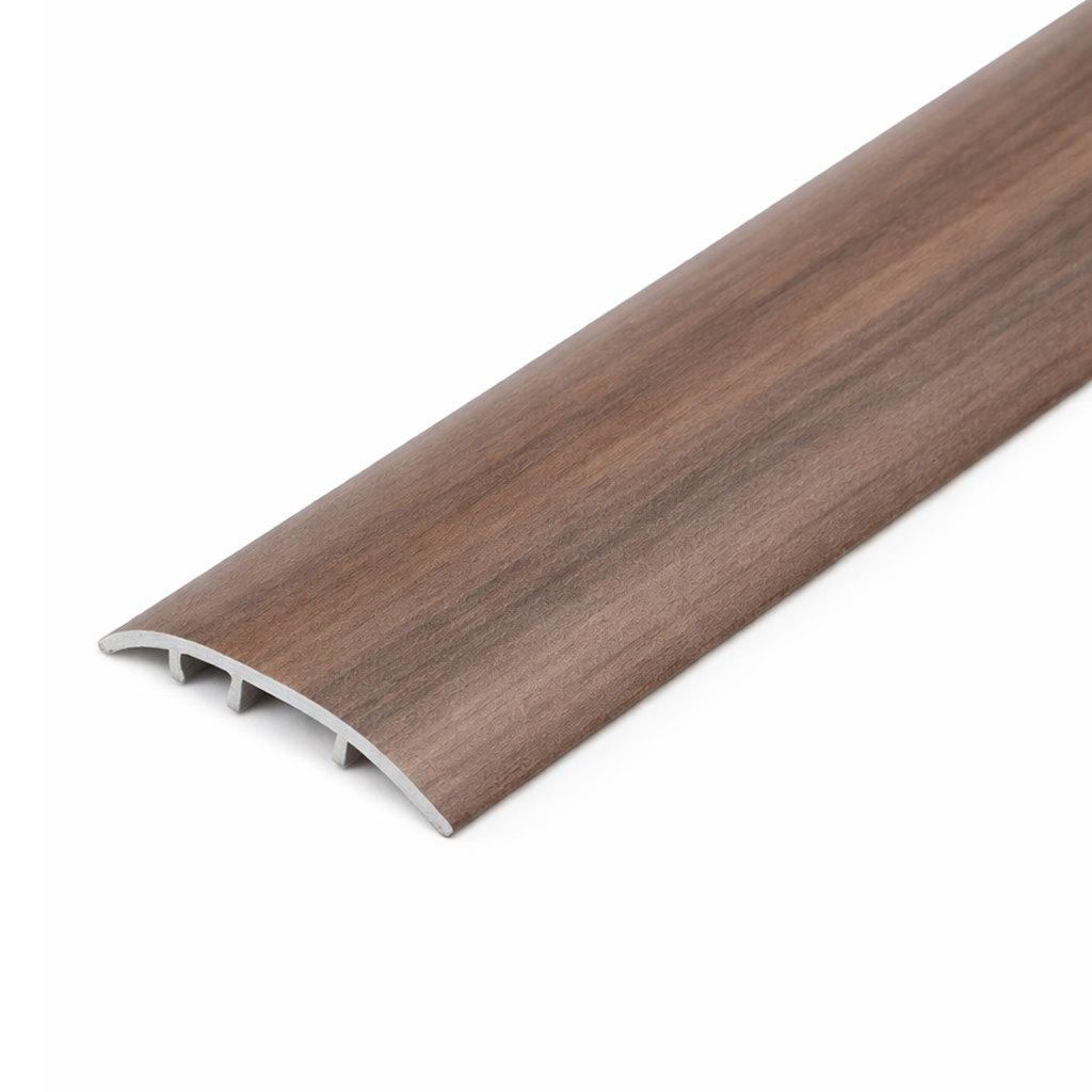 Valentino Walnut Aluminium 4-in-1 wood-effect door threshold 37mm S16K for doorways