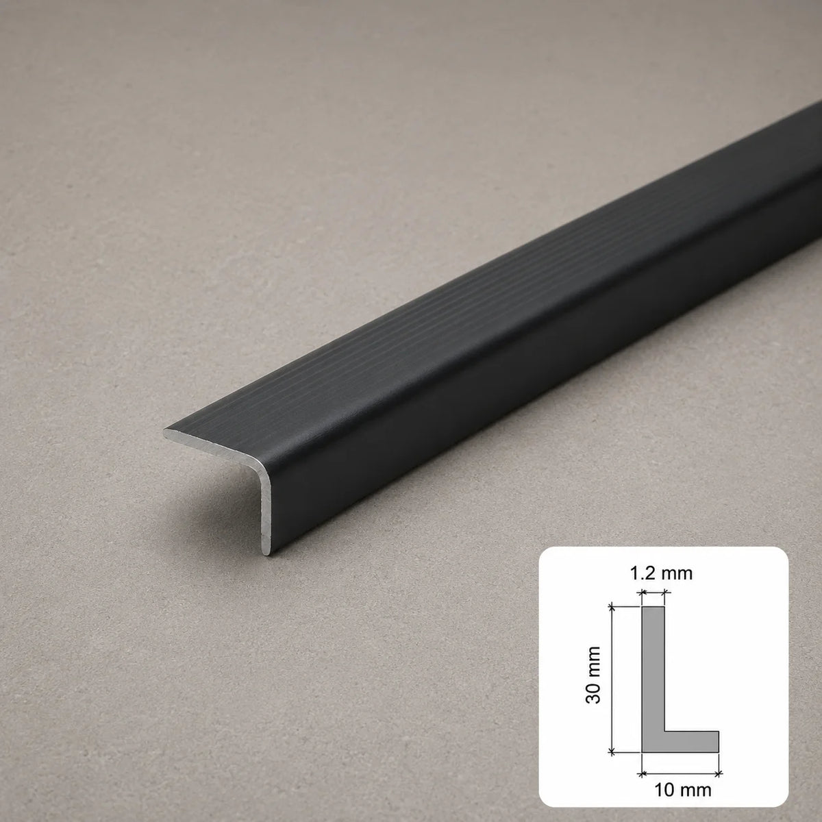 Equal & Unequal RAL 7016 Edge Protector Anthracite PVC Plastic Corner Angle Trim 90° In 30 X 10 MM