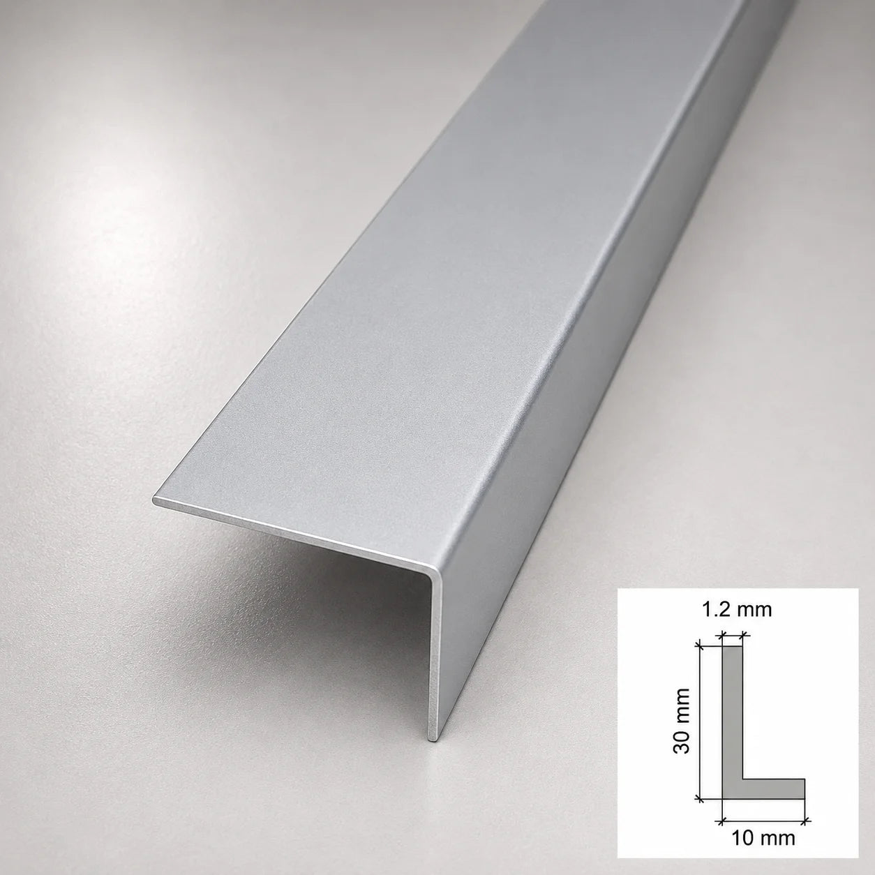 Equal & Unequal Edge Protector Light Grey PVC Plastic Corner Angle Trim 90° In 30 X 10 MM