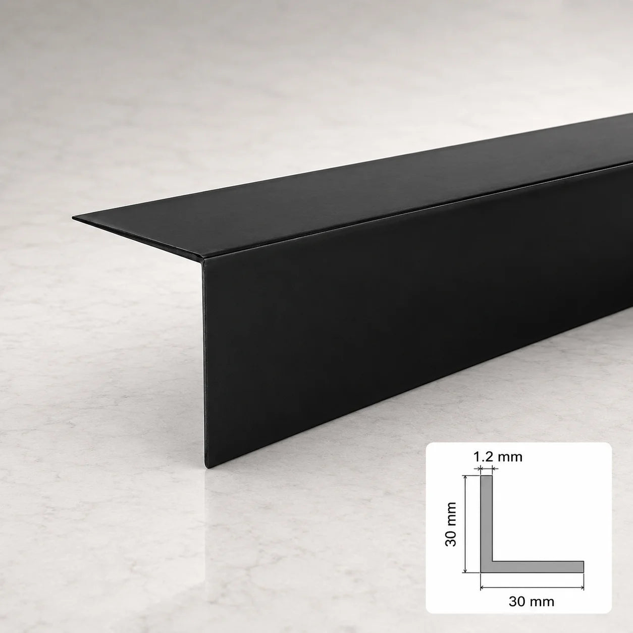 Equal & Unequal Edge Protector Black PVC Plastic Corner Angle Trim 90° In 30 X 30 MM