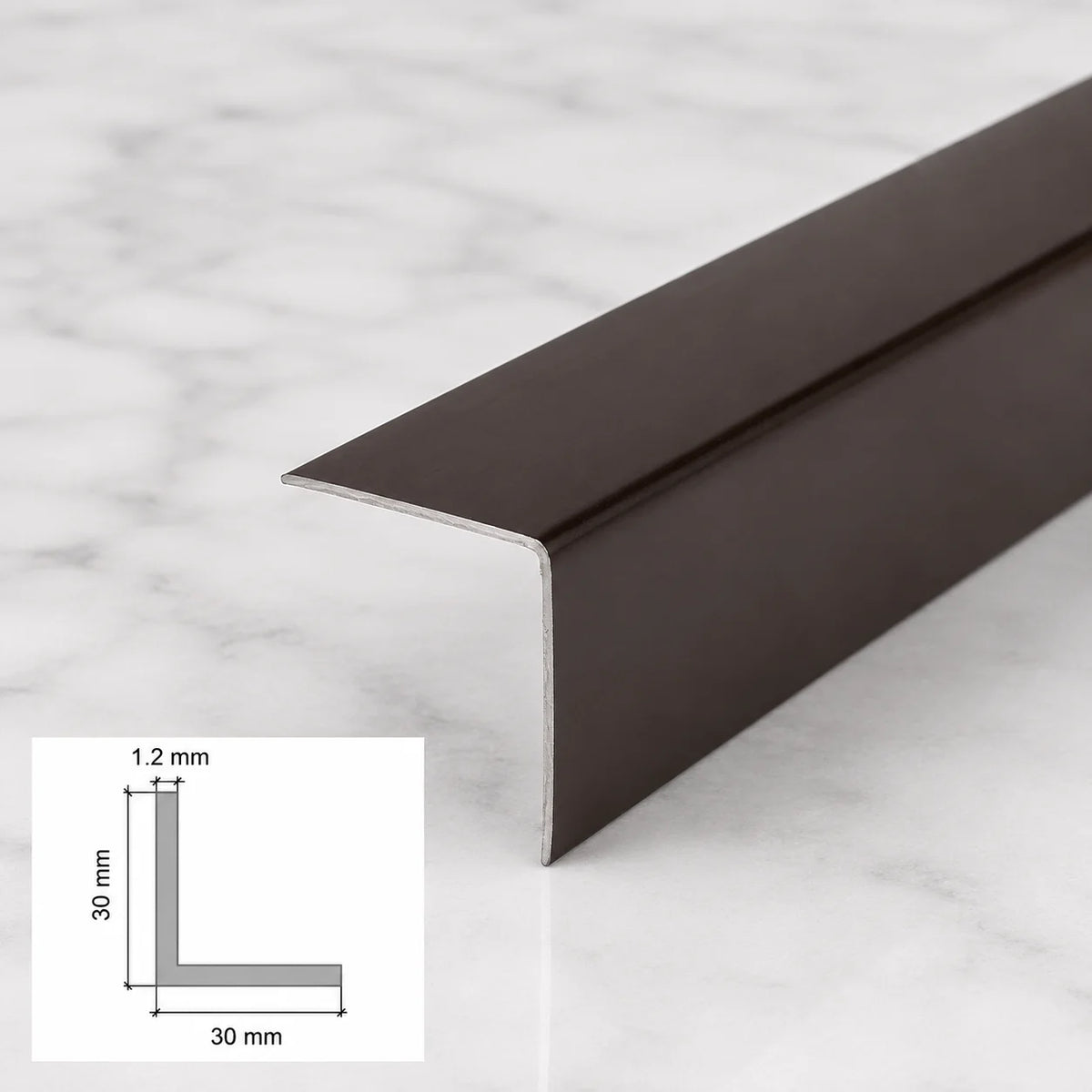 Edge Protector Brown PVC Plastic Corner Angle Trim 90° In 30 X 30 MM