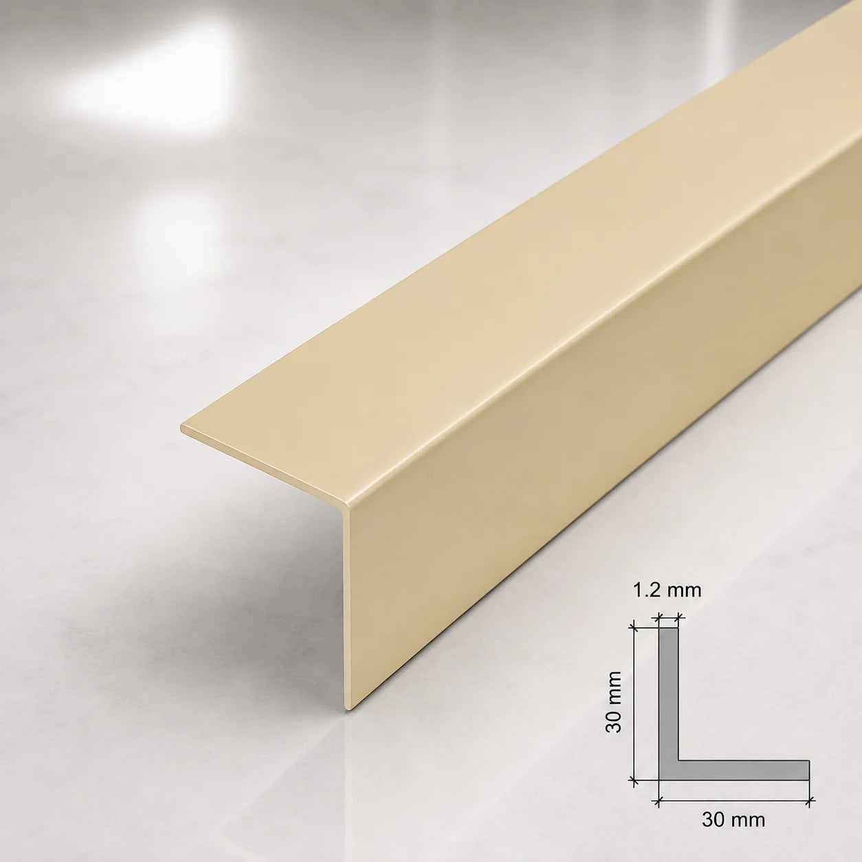 Edge Protector Ivory PVC Plastic Corner Angle Trim 90° In 30 X 30 MM