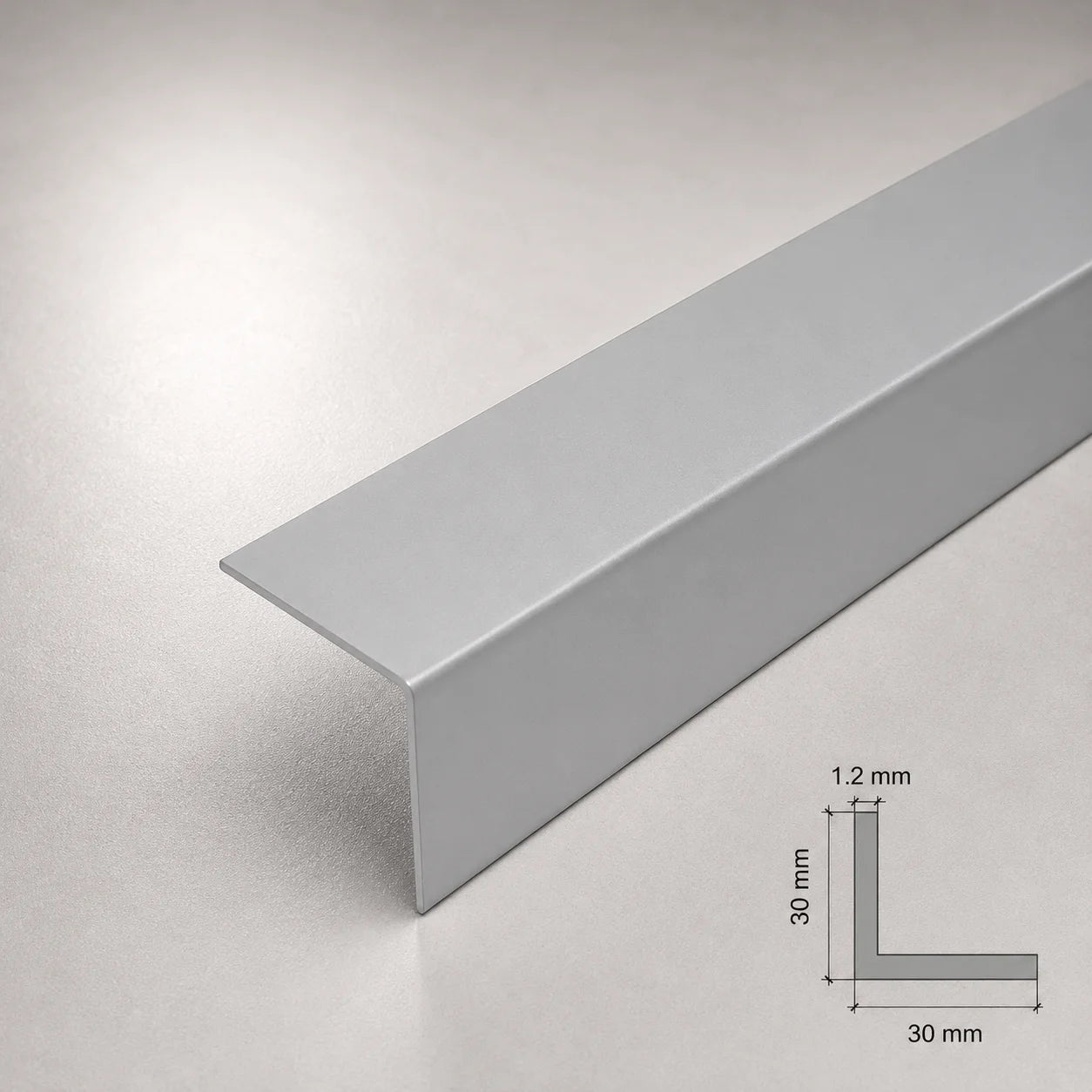 Equal & Unequal Edge Protector Light Grey PVC Plastic Corner Angle Trim 90° In 30 X 30 MM