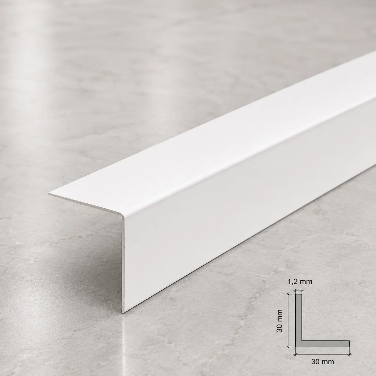 Equal & Unequal Edge Protector White PVC Plastic Corner Angle Trim 90° In 30 X 30 MM