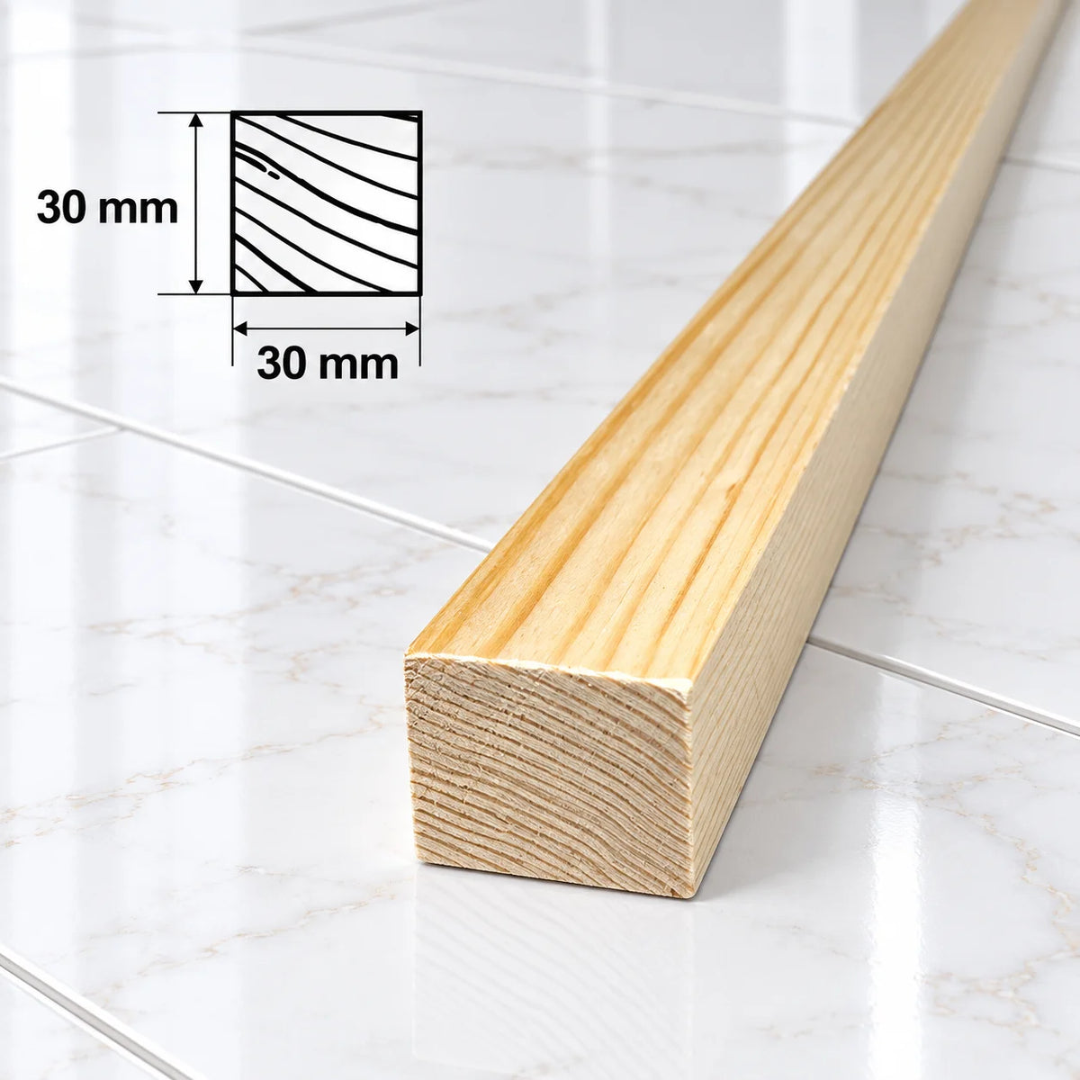 Planed Timber Beams | Pine & Spruce PSE Wood Battens In 30 X 30 MM
