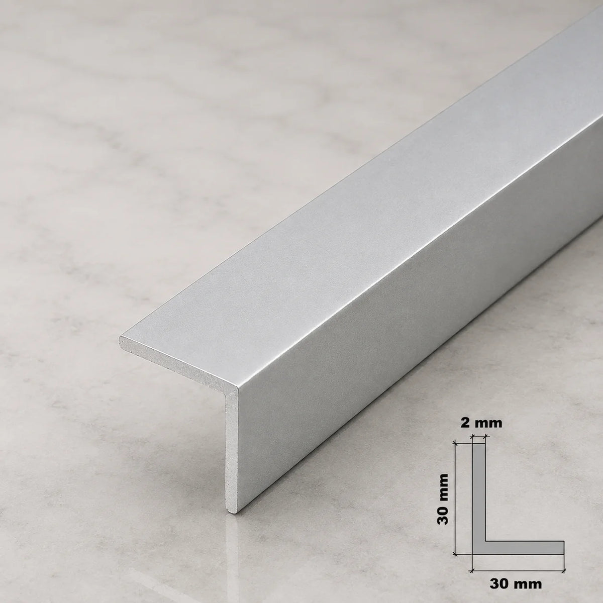 Anodised Aluminum Angle Corner Profile | Silver & Gold 1m Length In 30 X 30 MM