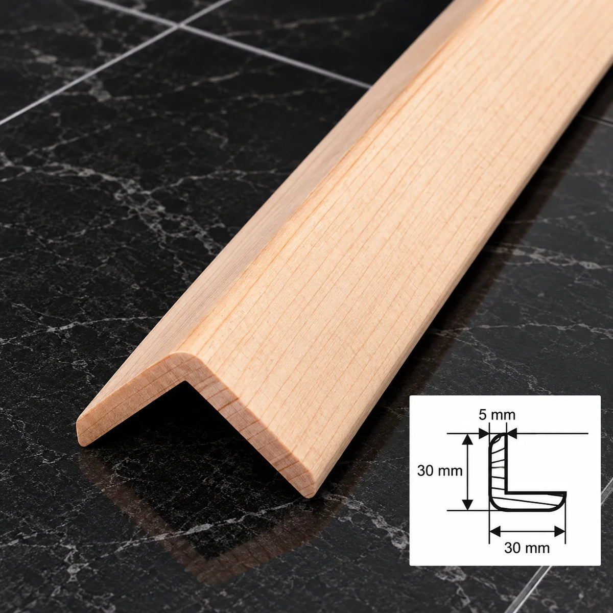 Pine Wood Corner Angle Trim 90° | Internal & External Edge Moulding In 30 X 30 MM
