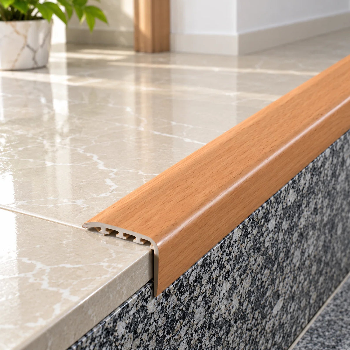 30x30mm PVC Wood Effect Stair Nosing Edge Trim Realuse Image
