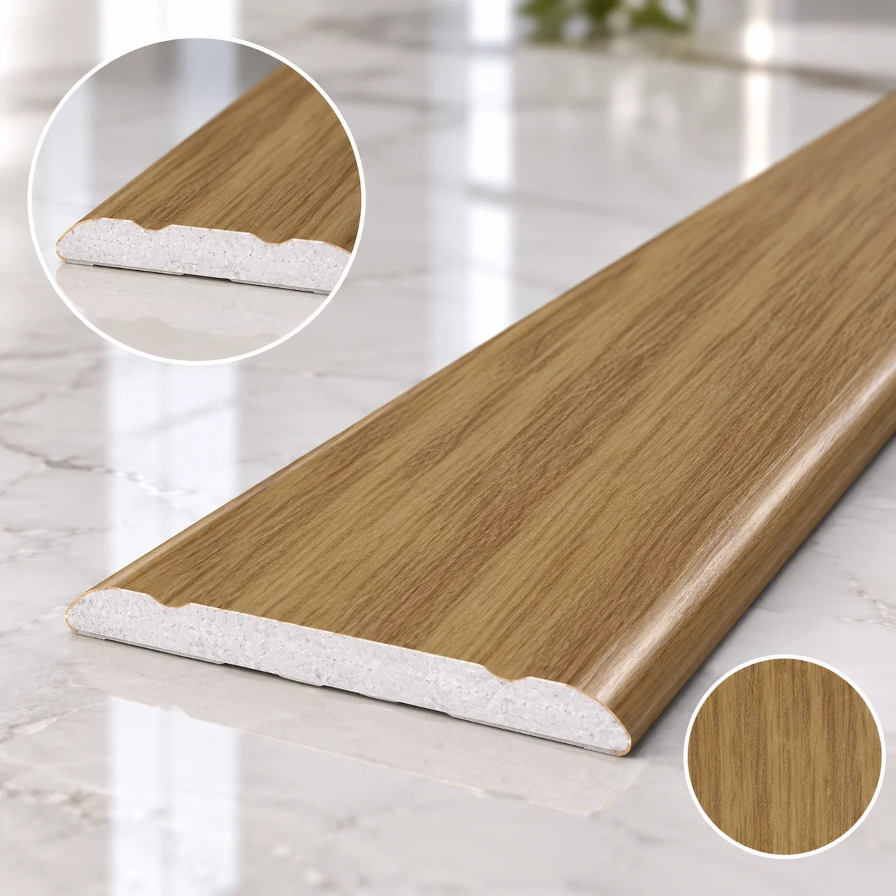30mm Wood Effect Aluminium Door Threshold Strip for Flooring in Amber Oak Color for floor solutions