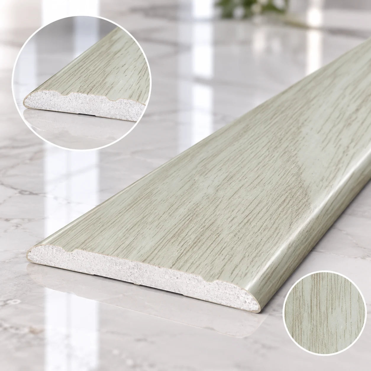 30mm Aluminium Wood Effect Threshold Strip for Doorways in Arctic Oak Color