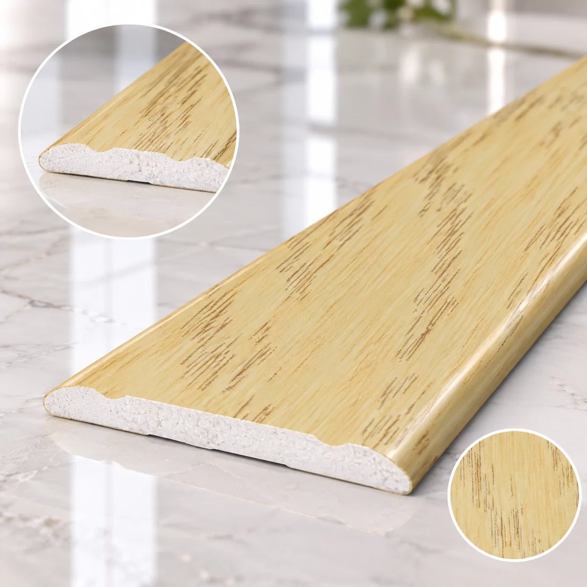 30mm Self-Adhesive Wood Effect Aluminium Floor Threshold Strip in Beer Oak Color