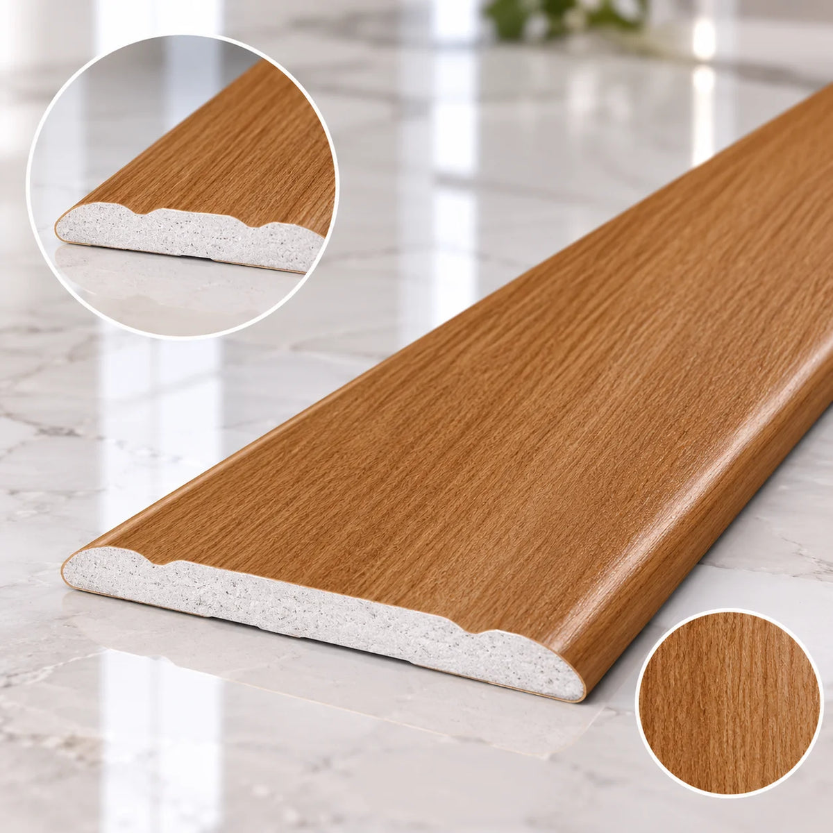 30mm Wood Effect Aluminium Transition Strip for Laminate and Wood Floors in Cherry Color