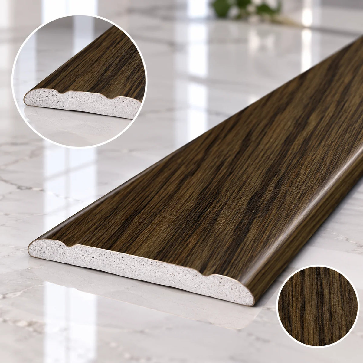 30mm Aluminium Wood Effect Self-Adhesive Door Threshold Strip for Floor Salutions in Congo Wenge Color