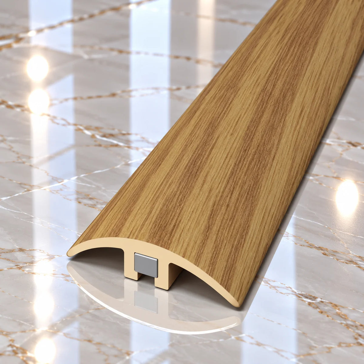 Wood Effect 32mm PVC Floor Transition Strip for covering flooring gaps and creating a clean, professional transition between adjoining floors.