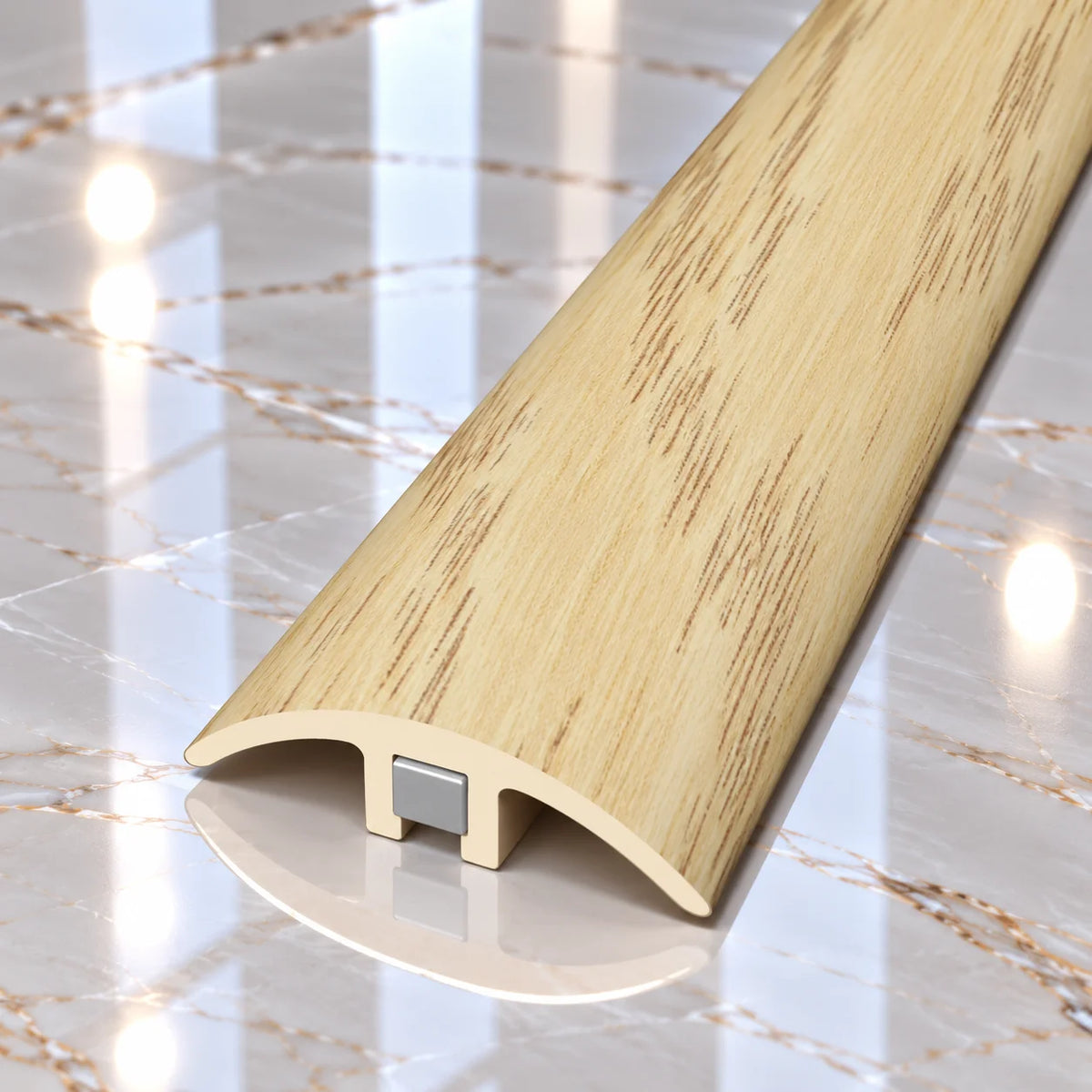32mm Wood Effect PVC Transition Profile designed for internal doorways and flooring joints where a clean transition and natural wood appearance are required.
