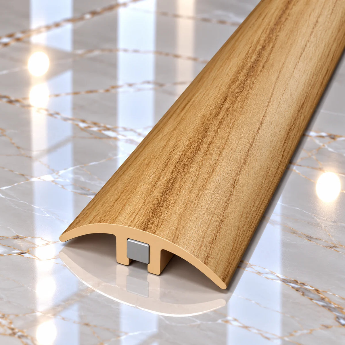 32mm PVC Floor Joining Profile with Wood Effect Finish designed to conceal floor joints while providing a neat and professional appearance.