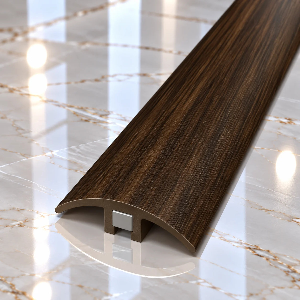 Wood Effect PVC Flooring Transition Strip 32mm featuring a realistic timber-style finish for coordinating with laminate and wood-effect flooring.