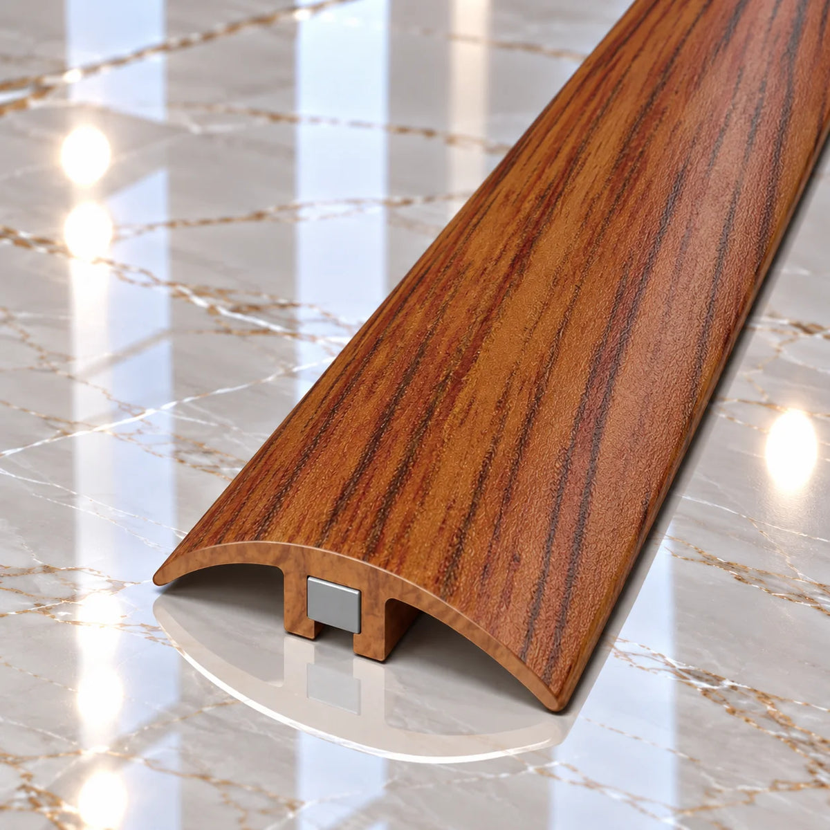 Wood Effect PVC Flooring Transition Strip 32mm featuring a realistic timber-style finish for coordinating with laminate and wood-effect flooring.