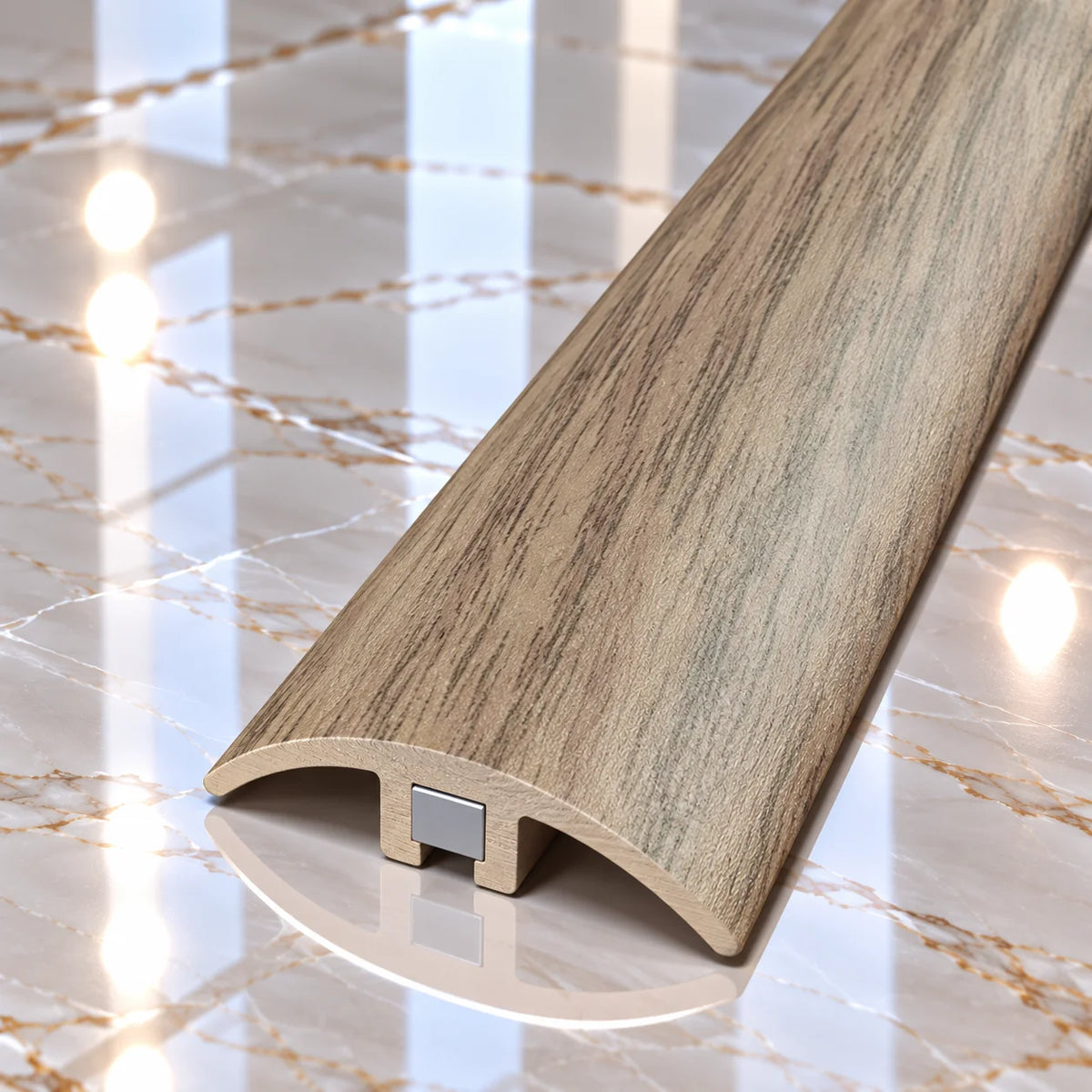 32mm PVC Floor Joining Profile with Wood Effect Finish designed to conceal floor joints while providing a neat and professional appearance.