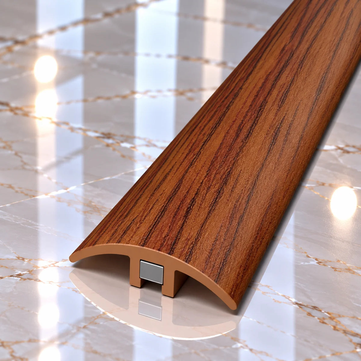 32mm PVC Wood Effect Floor Transition Strip designed to create a neat and smooth join between two flooring surfaces.
