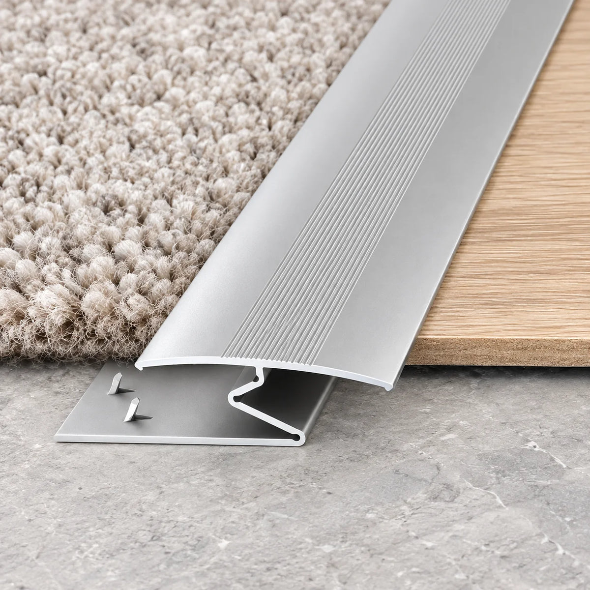 35mm Z Carpet Profile in aluminium for secure carpet edge finishing