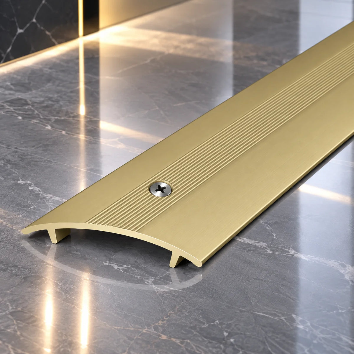 Heavy duty 36mm aluminium twin grip carpet joining strip for strong and neat carpet-to-carpet transitions