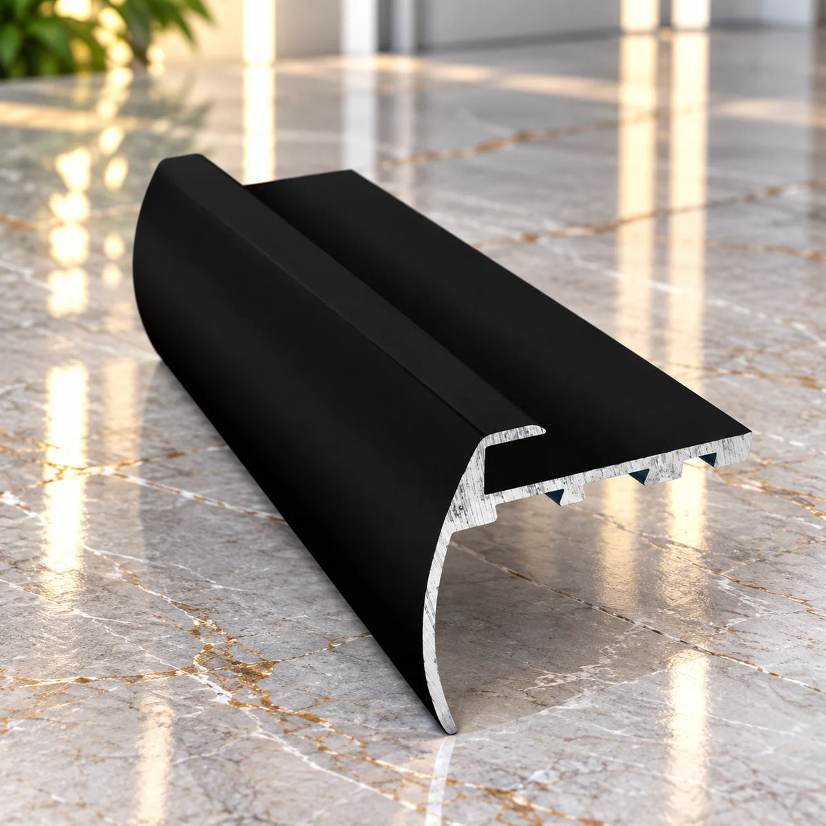 Aluminium bullnose stair edge protector 2.7m for modern staircases