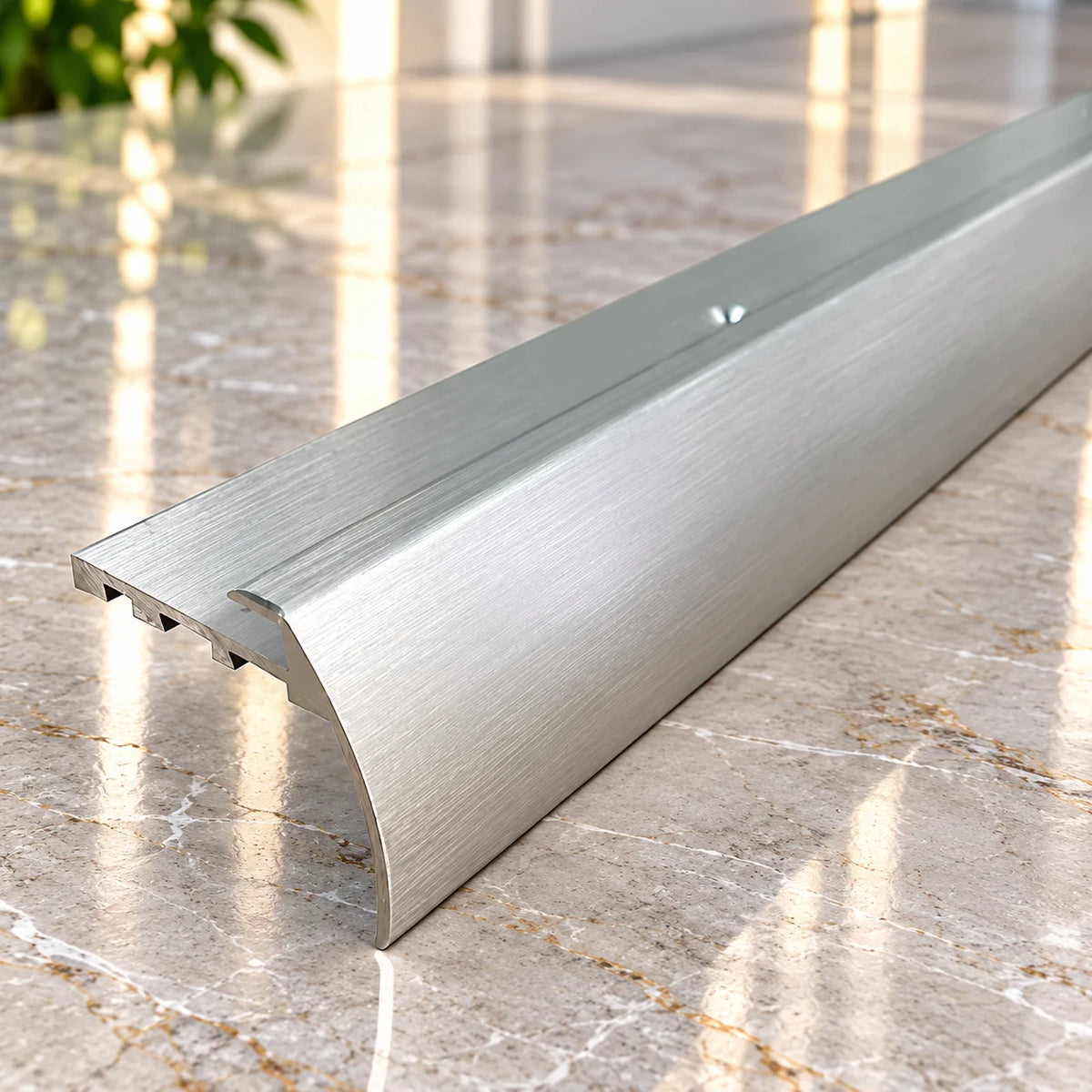 Aluminium bullnose stair nosing 37.5x35mm for luxury vinyl tile flooring