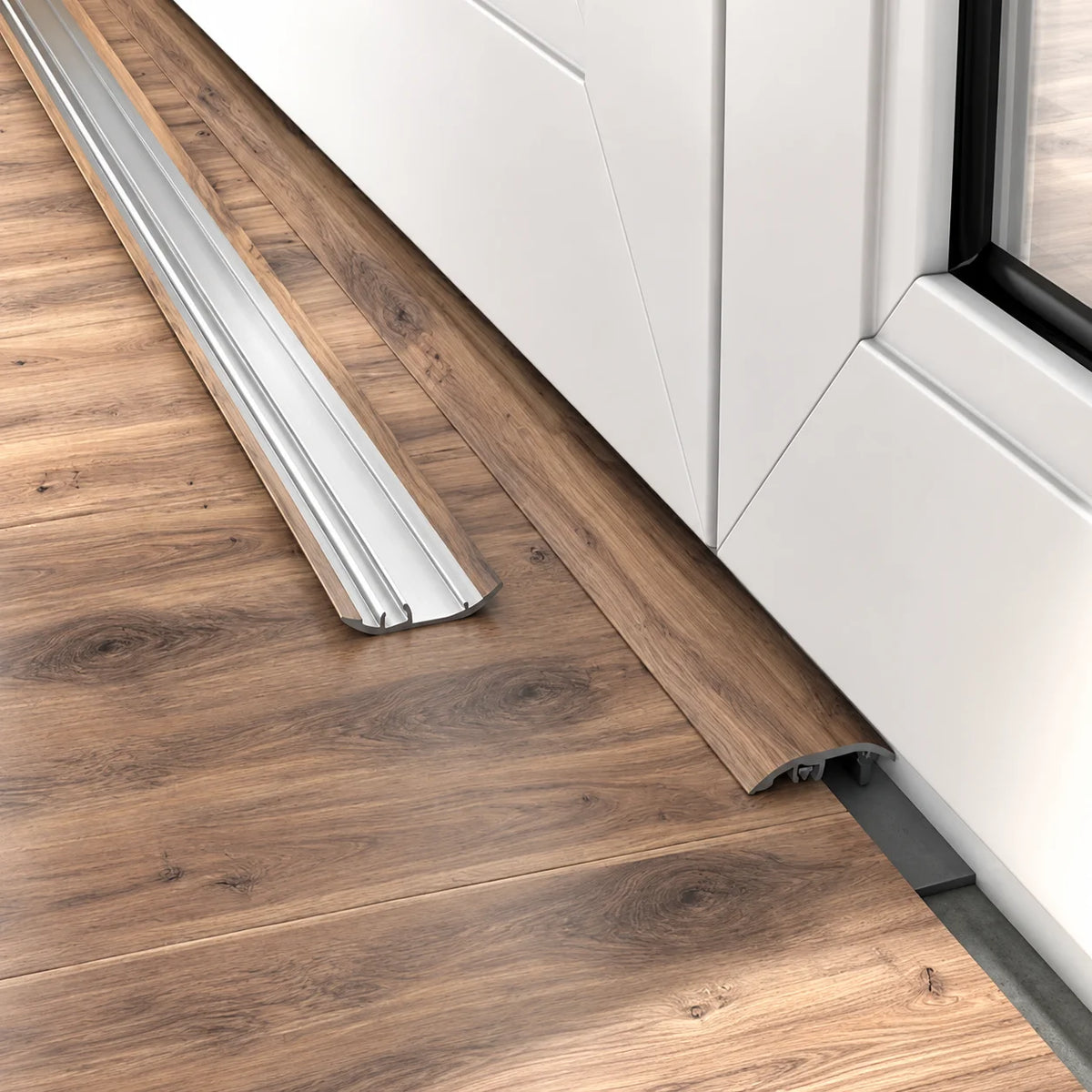 4-in-1 aluminium floor transition strip 37mm for doorways and flooring joins