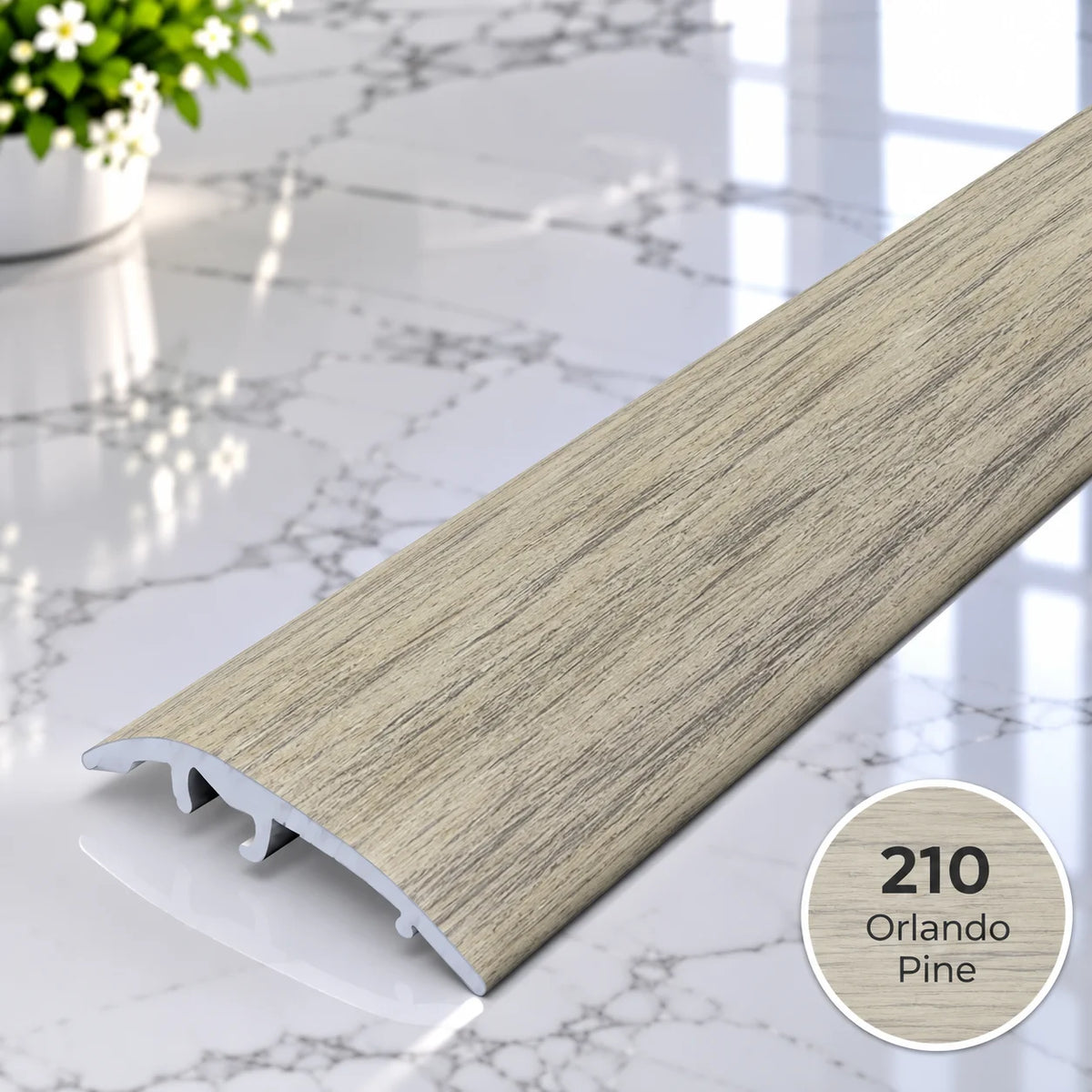 Adjustable 37mm wood effect door threshold strip for connecting flooring levels