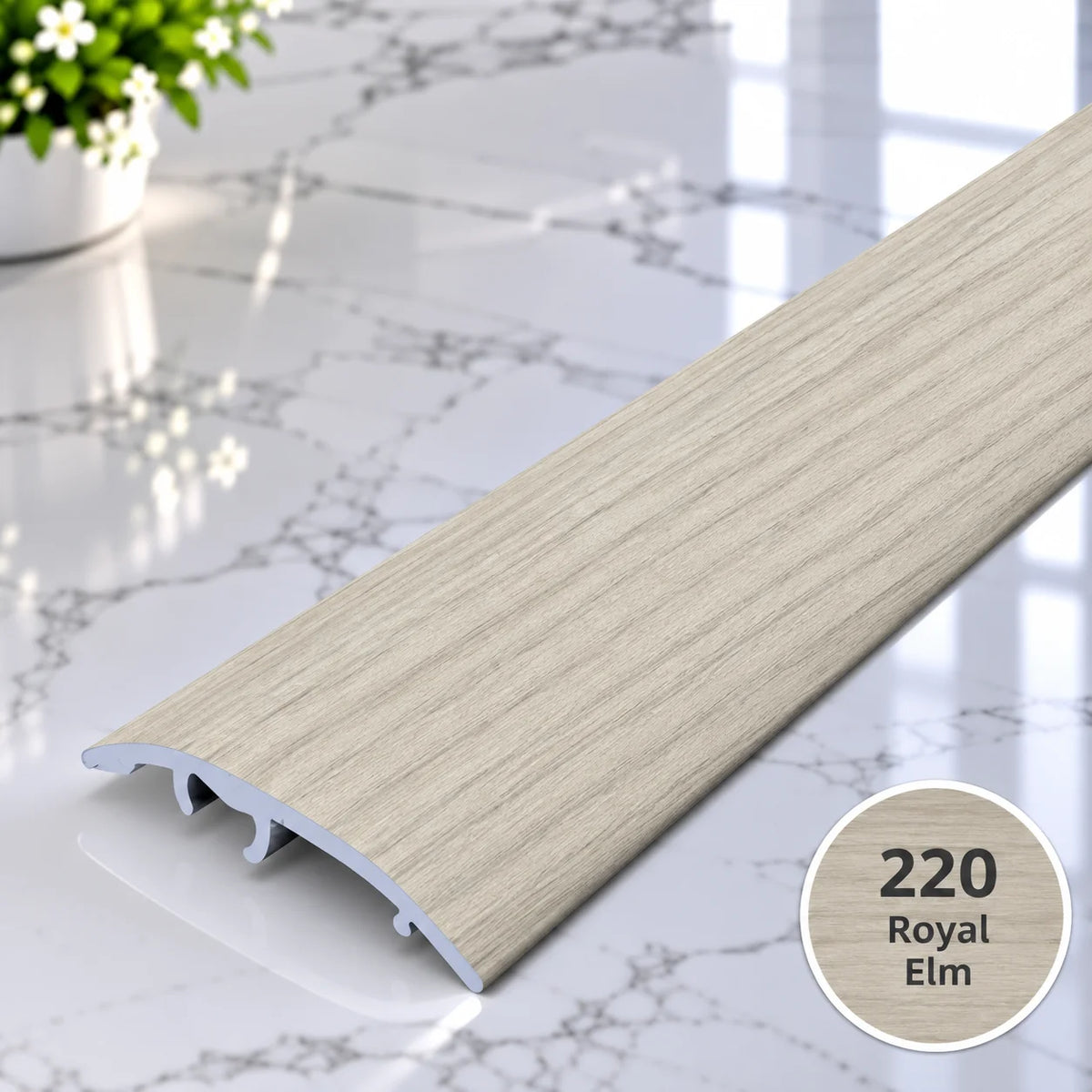 37mm 4-in-1 wood effect aluminium door threshold strip for floor transitions