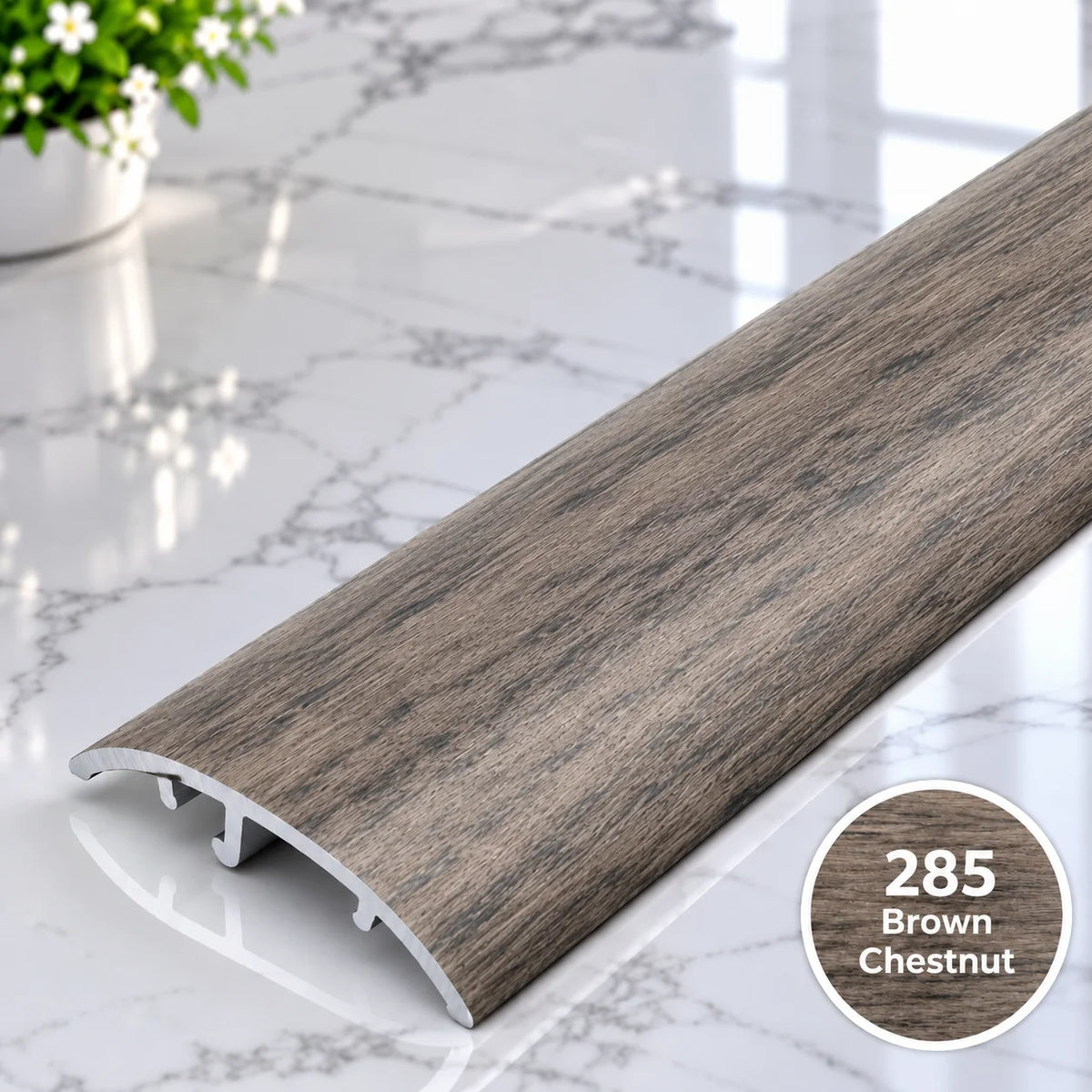 37mm 4-in-1 wood effect aluminium door threshold strip for floor transitions