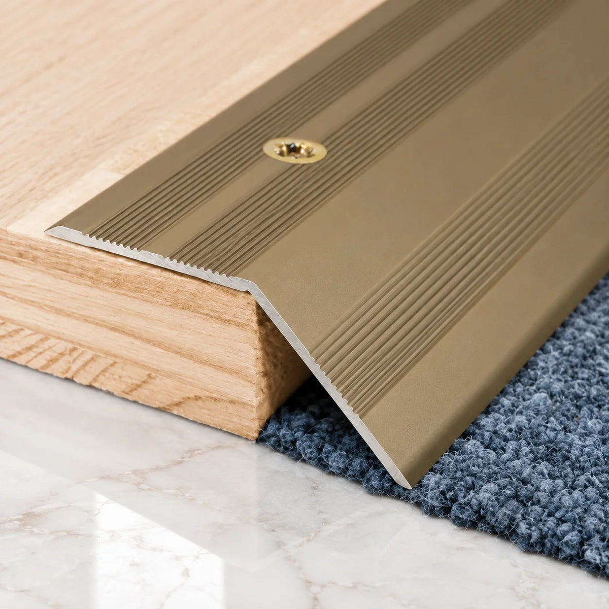 37mm Aluminium Screw-Fix Ramp Transition Strip Realuse Image