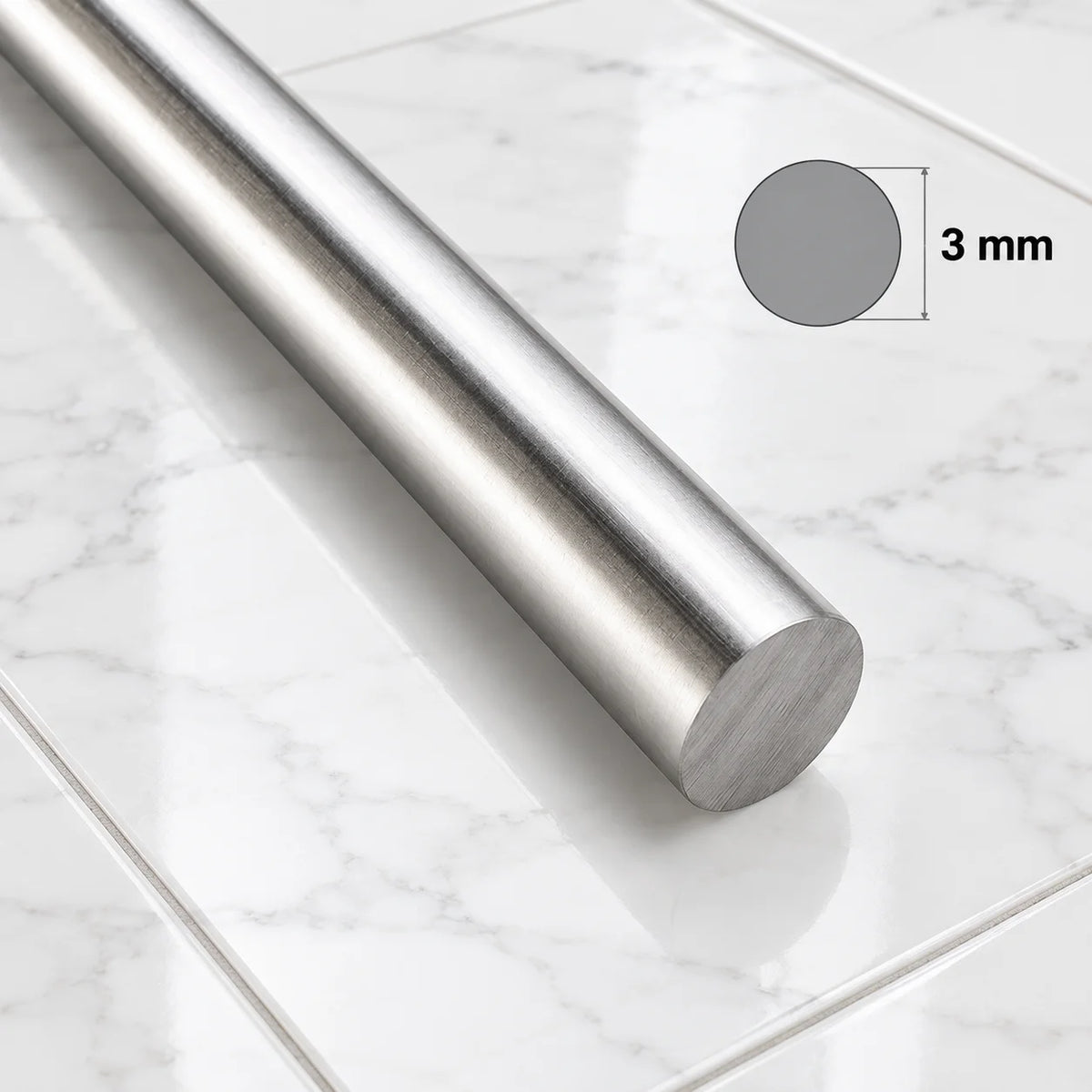 304 Stainless Steel Round Bar 1m | Solid Stainless Steel Rod In 3 MM