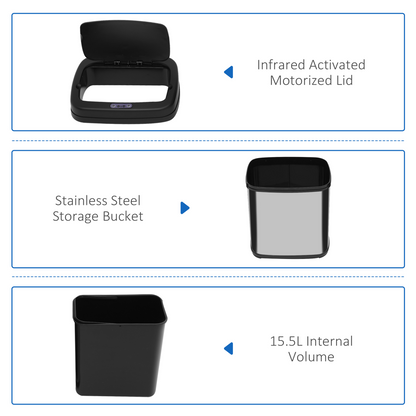 20L Stainless Steel Auto Kitchen Bin Sensor  Bucket in L Size