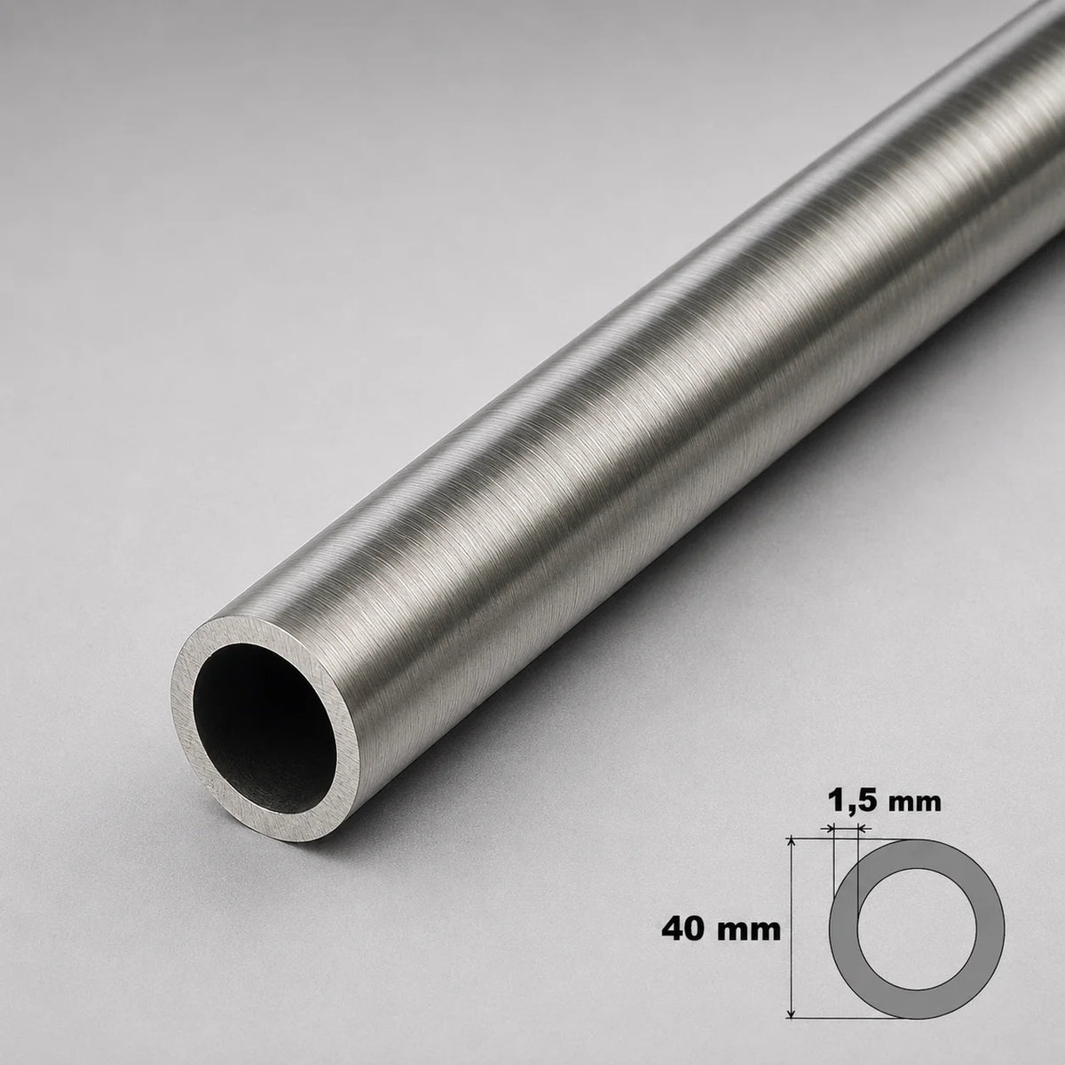 Stainless Steel Round Tube Pipe 0.5m / 19.69" Length –  304 Grade In 40 MM