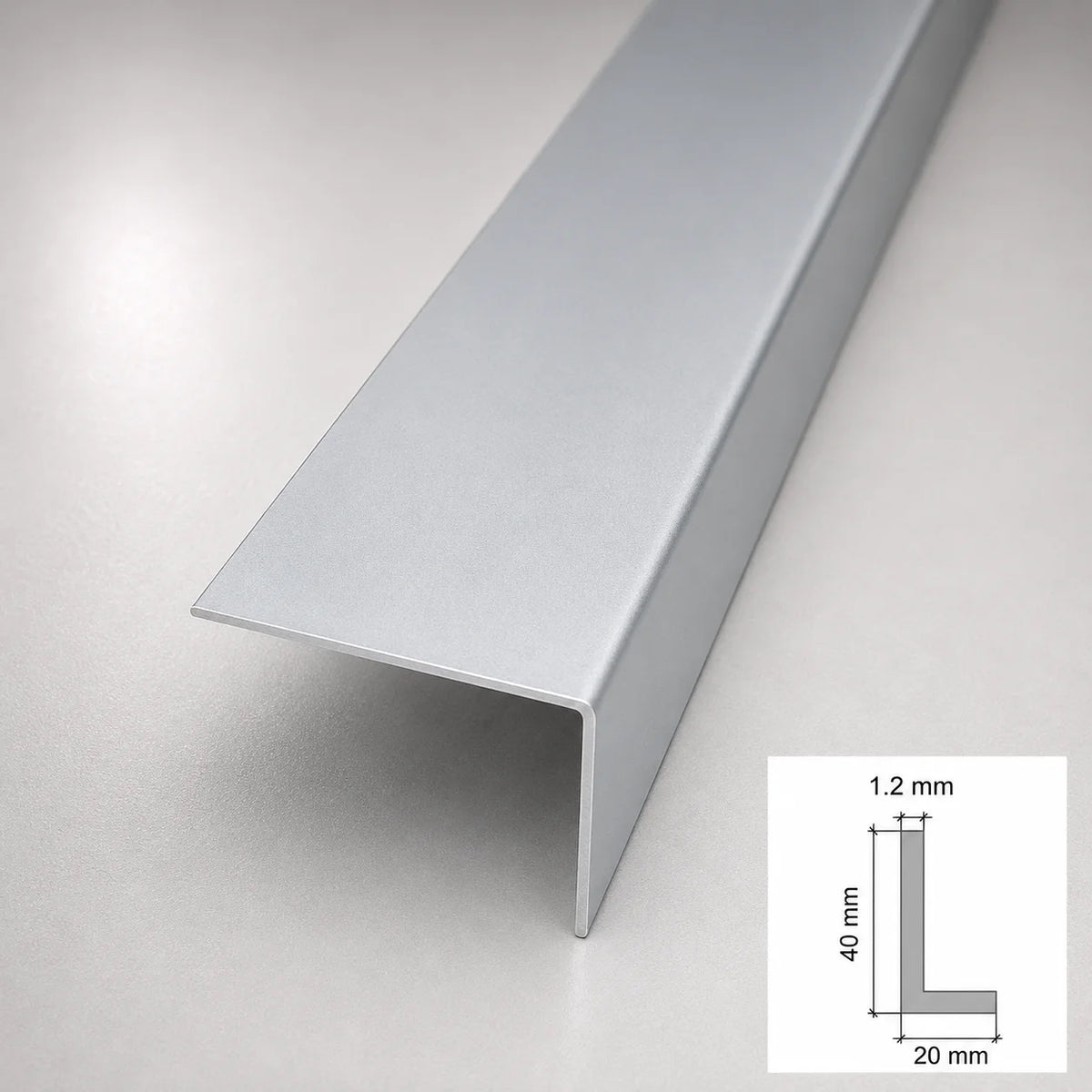Equal & Unequal Edge Protector Light Grey PVC Plastic Corner Angle Trim 90° In 40 X 20 MM