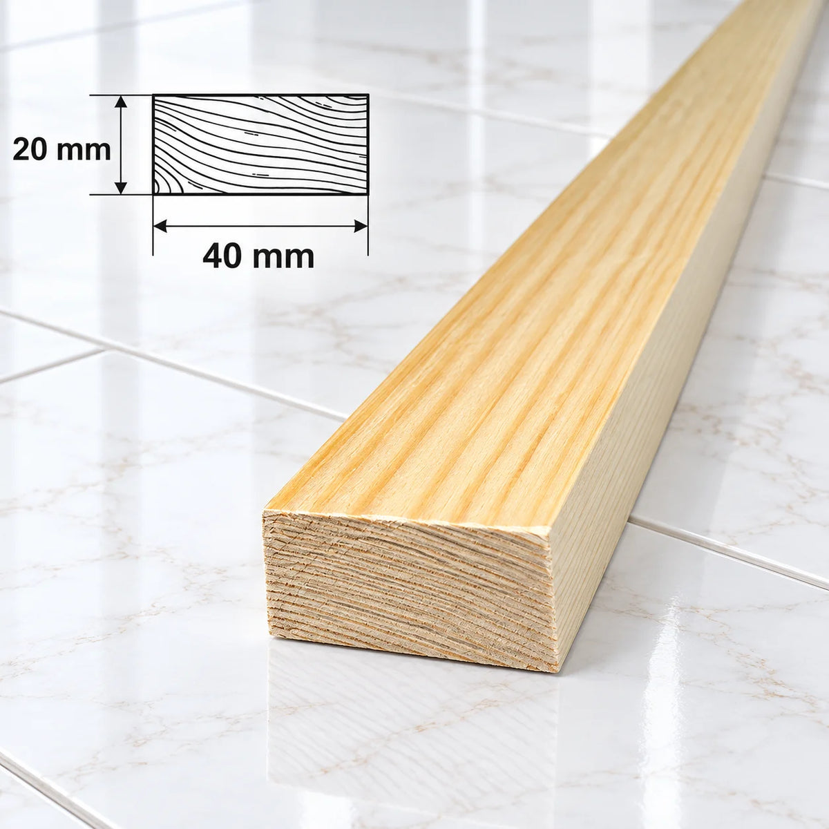 Planed Timber Beams | Pine & Spruce PSE Wood Battens In 40 X 20 MM
