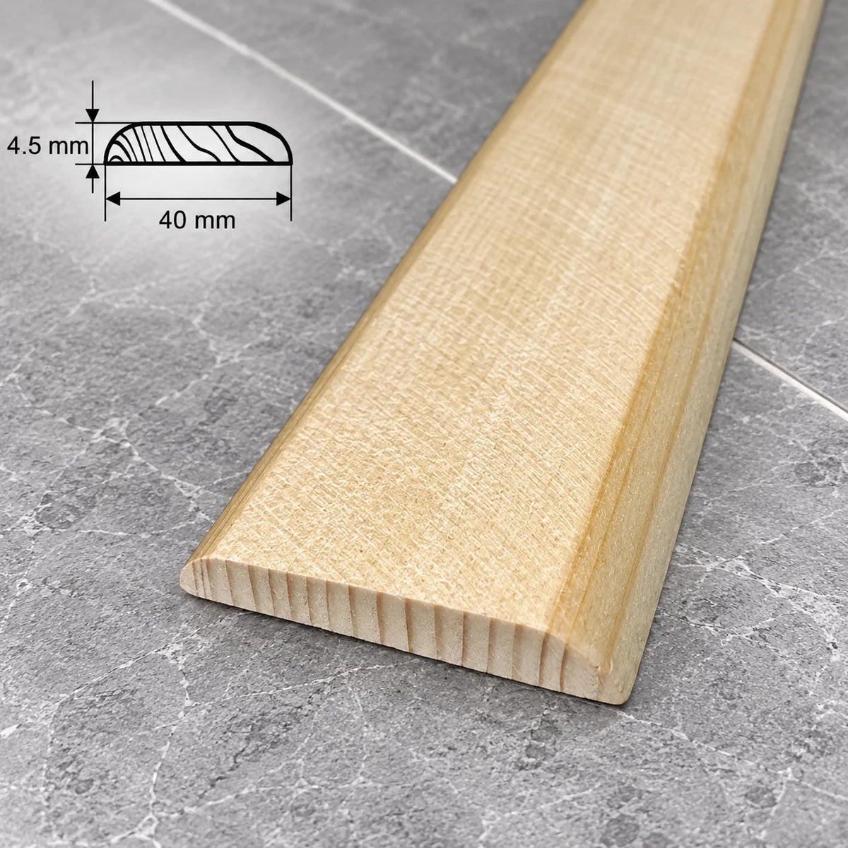 Pine Wood Flat Trim 20mm–90mm | Natural Pine Flat Bar Moulding In 40 x 4.5 MM