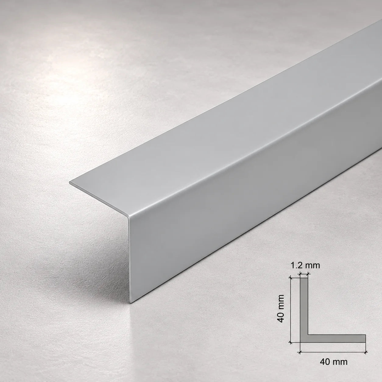 Equal & Unequal Edge Protector Light Grey PVC Plastic Corner Angle Trim 90° In 40 X 40 MM