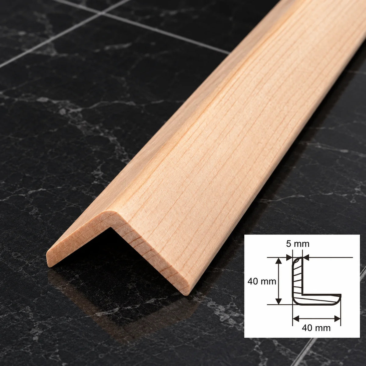 Pine Wood Corner Angle Trim 90° | Internal & External Edge Moulding In 40 X 40 MM