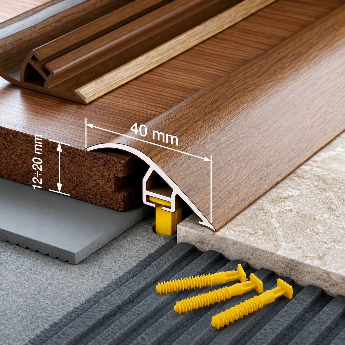 40mm Pvc Wood Effect Door Threshold Ramp Profile Realuse Image