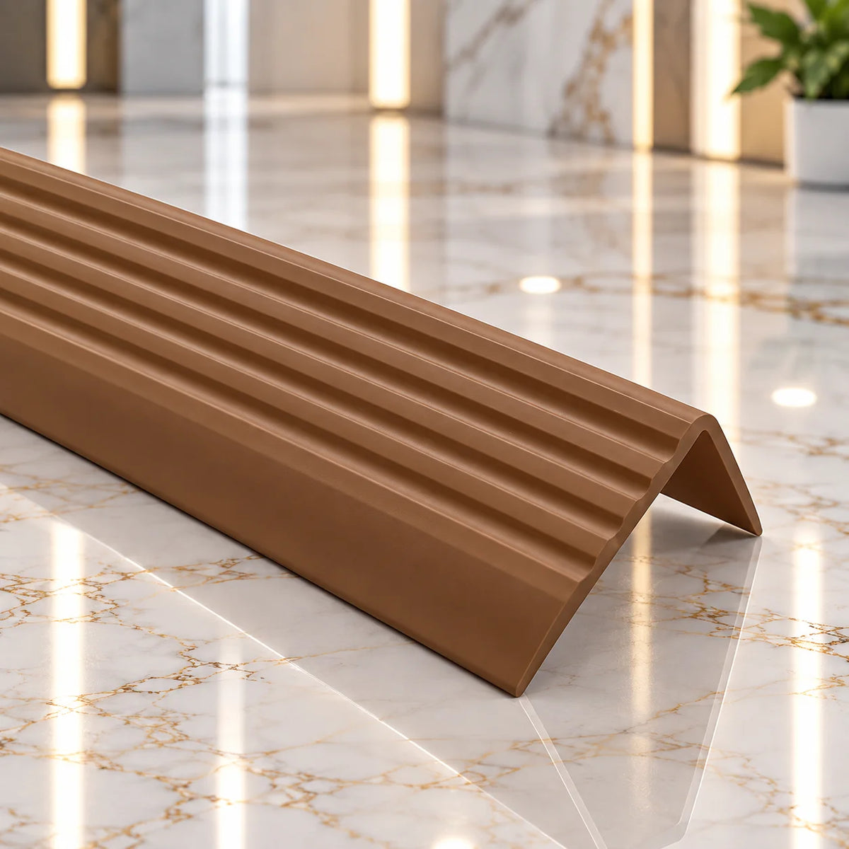 1.2m self-adhesive PVC stair nosing 40x25mm for safer stair edges