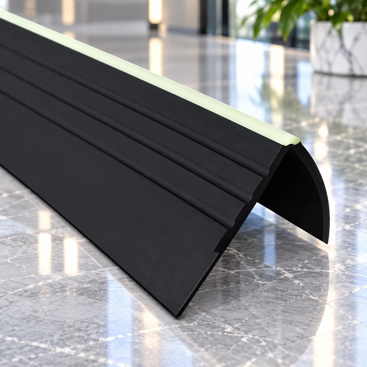 40x40mm Luminescent PVC Stair Nosing – 1.2m designed to improve stair edge visibility and provide a neat, protective finish.