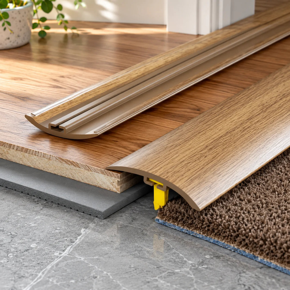 42mm PVC Wood Effect Concealed-Fix Threshold Strip Realuse Image